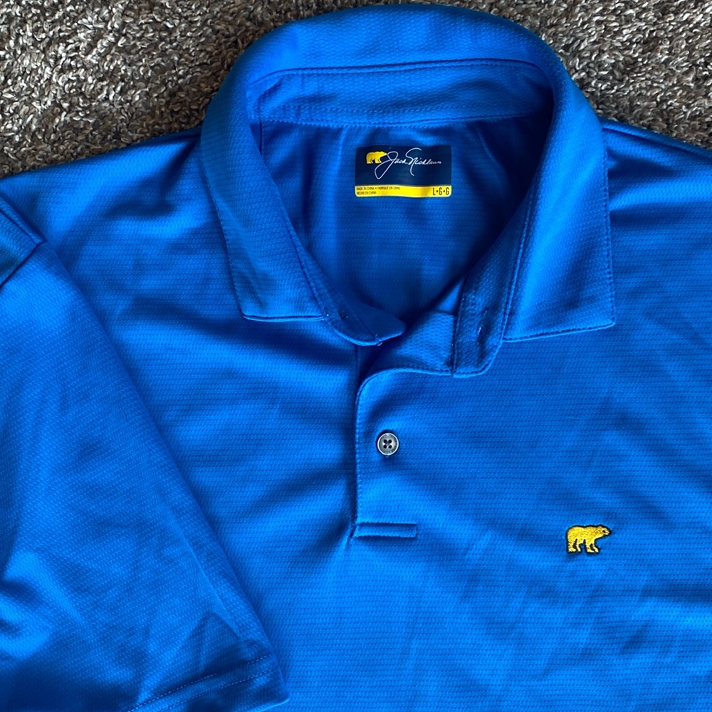 Jack Nicklaus Royal Blue Short Sleeve Golf Polo Shirt, Polo Bear, Men’s L